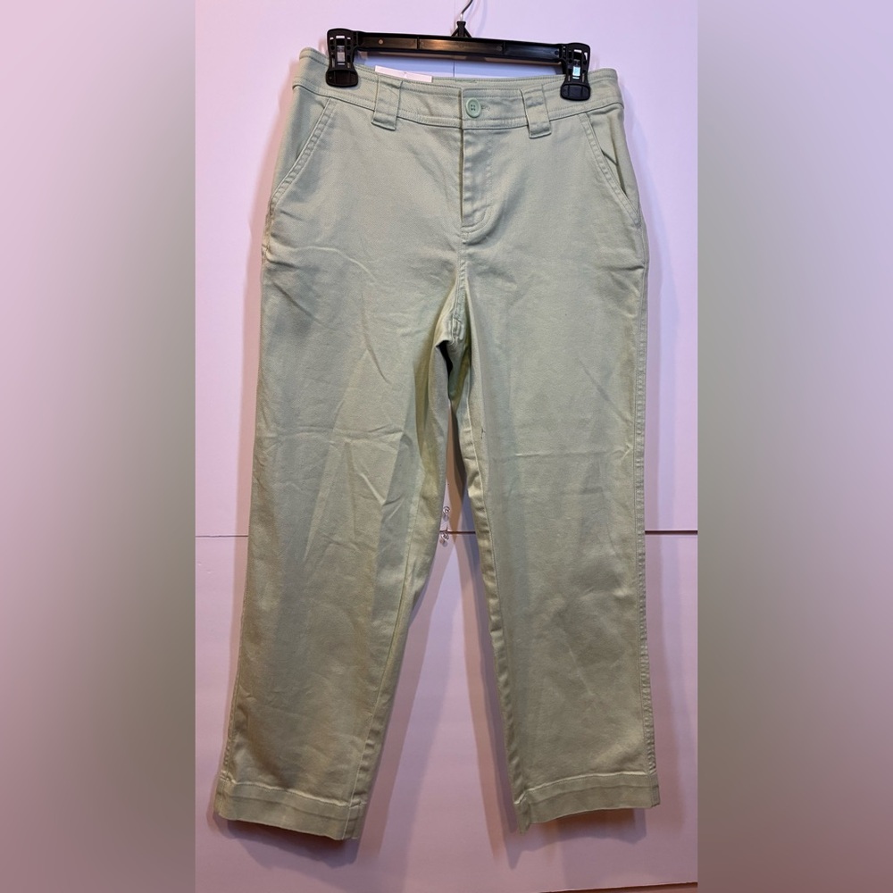 A New Day Light Green High Rise Straight Crop Stretch Jeans Size 2R NWT